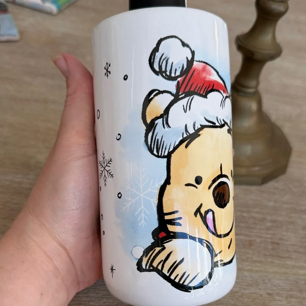 Disney Winnie the Pooh Christmas Soap Dispenser with black pump